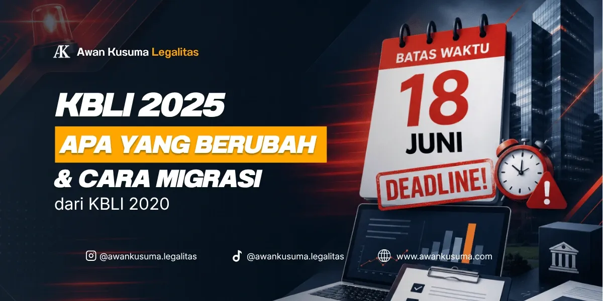 Infografis Batas Waktu dan Cara Migrasi KBLI 2025 dari KBLI 2020 - Awan Kusuma Legalitas